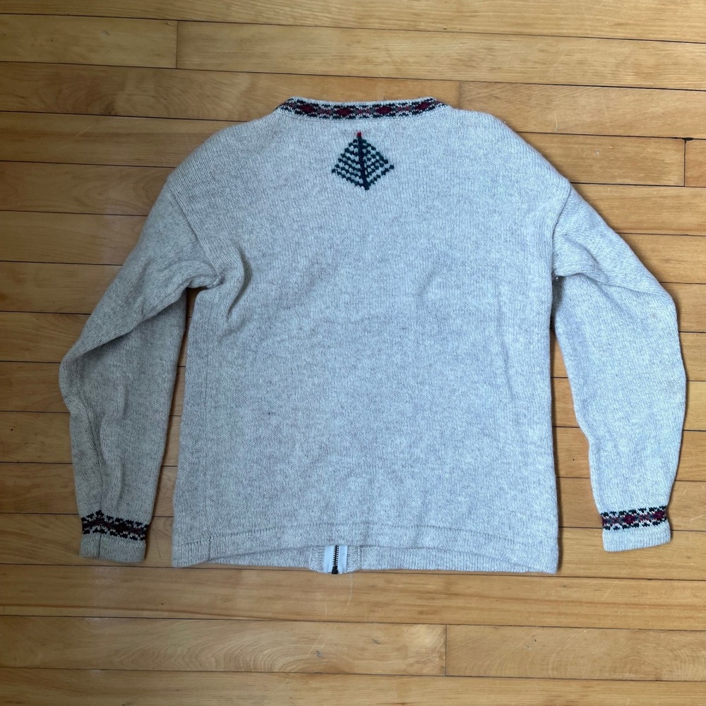 Vintage 1980s Northern Reflections Christmas Knitted Sweater Zip Up Cardigan - Picture 2 of 11